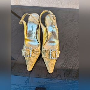 Dolce & Gabbana Gold Embellished Heels